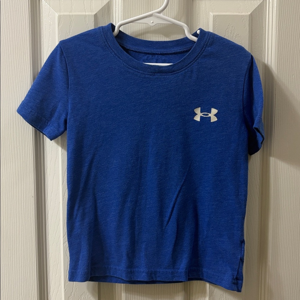 Boys Under Armour Royal Blue Tee with White Logo